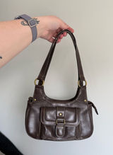 brown leather shoulder bag Photo 0