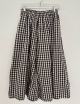 100% cotton brown and white gingham wide leg pants Photo 0