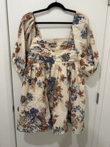 Abercrombie & Fitch Emerson Poplin Puff Sleeve Midi Dress XL Floral Boho Photo 0