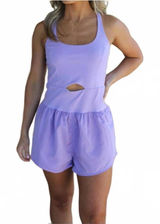 Romp around town TCEC purple cutout athletic romper from hazel & olive boutique Photo 0