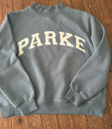 PARKE Varsity Mockneck Sweatshirt L/XL, Glacier White Photo 0