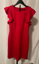 Tommy Hilfiger Red Ruffle Sleeve Sheath Dress Crew Neck Mini Business No size Photo 0