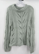 Abercrombie‎ & Fitch Women's Pointelle Mint Green Chunky Knit Sweater Size M Photo 0