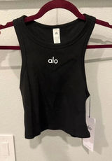 Alo Yoga Ribbed Crop Tank Top (Black) Photo 0