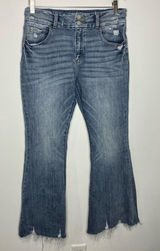 Kancan high‎ rise super flare jeans raw hem women’s size 30 trendy distressed Photo 0