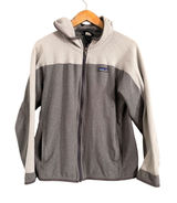 Patagonia Fleece Hoodie Womens L Gray Full Zip Colorblock Synchilla Jacket Photo 0