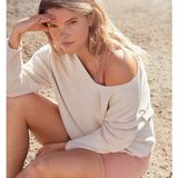 Offline Aerie V-Neck Cropped Sweater Ribbed Knit Cotton XL Lightweight NWT Photo 0