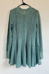 Free People coffee in the morning Lace Long Sleeve Flared Mini Dress Tunic S Photo 0