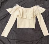 H&M White Off-The-Shoulder Sweater Photo 0