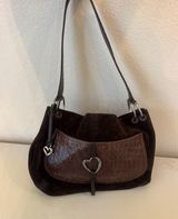 Brighton Brown Suede & Leather Shoulder Bag Photo 0