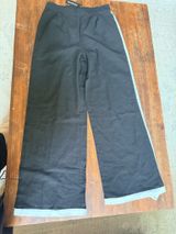 Boohoo black linen pants with white stripe size m Photo 0