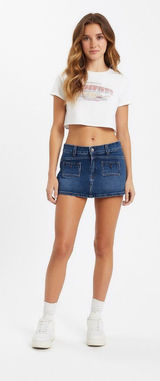 Citizens Of Humanity Birkin Micro Mini Skirt Blue Size 31 Y2K Festival Summer Photo 0