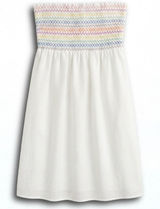 Wild Fable White Smocked Rainbow Embroidered Strapless Mini Dress XS Photo 0