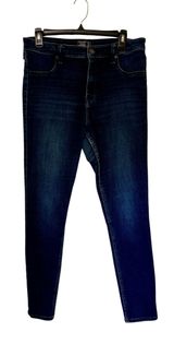 Abercrombie & Fitch Skinny Jeans Womens Blue Dark Wash Denim Zip Fly Sz 12R 31 Photo 0