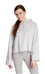 Nike Sportswear Club Cropped Hoodie Gray Sweatshirt XL Athleisure Sporty‎ Photo 0