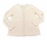 J. Jill Top Knit Soft Pink Linen Blend Top V Neck Casual Travel Coastal Women L Photo 0