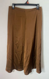 Dazy Women's Brown Satin Midi Skirt - Sleek A-Line Photo 0