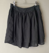 H&M Size 4 Black Mini Skirt Layered Chiffon Flowy Skater A-Line Casual Classic Photo 0