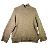 Abercrombie & Fitch Mock Neck Sweater‎ Tan Beige Wool Blend Knit Large Oversized Photo 0