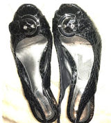 - Alfani sling back heels black buckle peep toe heels 7.5 Photo 0