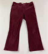 Madewell Cali Demi-Boot Jeans Womens 31 Red Corduroy Mid Rise Bootcut Stretch Photo 0