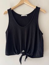 Aritzia Wilfred Free Knit Black Betsy Tie Front Detail Tank Top‎ Photo 0