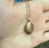 Gold Locket Handmade Vintage Heart Necklace Photo 0