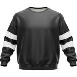 Black Varsity Stripe Crewneck Sweatshirt Women XXL Long Sleeve Casual Pullover Photo 0