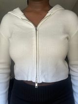 white zip up sweater Photo 0