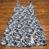 Abercrombie & Fitch Blue White Fruit Print Mini Dress XXS Sun Dress Side Slit Photo 0