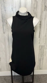 Banana Republic Black Mock Neck Dress | Sleeveless Shift Midi – Size Small Photo 0