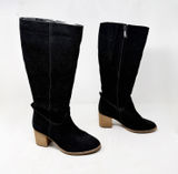 [Blondo] Black Nicola Waterproof Suede Leather Chunky Heel Boots Side Zip Sz 8.5 Photo 0