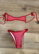 Checkered Swimsuit Red Photo 0