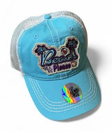 Wild Wear‎ Beach Please Trucker Hat Blue White Mesh Palm Tree Summer Photo 0