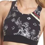 Free People Movement Freestyle Sports Bra Adjustable Strap Floral Black Combo S Photo 0