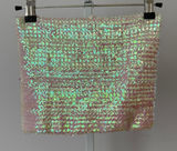 Y2K Poof M Iridescent Sequin Tube Top Rave Ethereal Mermaidcore Fairy Grunge‎ Photo 0