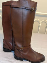 Antonio Melani Brown Riding Boots Leather Buckle Size 7.5 NWOT Photo 0
