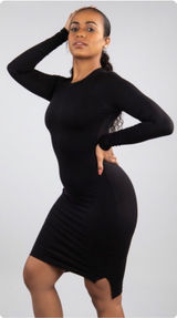 BuffBunny‎ Womens Black Fall In Love Athleisure Compression Bodycon Dress Size M Photo 0
