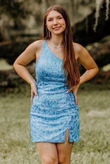 Zapata blue sequin short homecoming dress Photo 0
