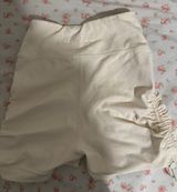 bo + tee aspire cream scrunch crossover shorts drawstring ruched sides Photo 0