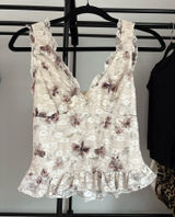 Floral lace tank top White Photo 0