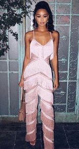 Marcella Fringe Pink jumpsuit Photo 0