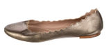Chloe 38.5 US 8.5 Ballet Flats Lauren Scalloped Metallic Bronze Leather Shoes‎ Photo 0