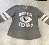 NFL Team Apparel Houston‎ Texans Womens Gray 3/4 Sleeve Graphic T-Shirt Large Photo 0