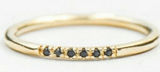 Boutique NEW Dainty Gold Plated Sterling Black‎ Synthetic Diamond Ring, Size 6 Photo 0