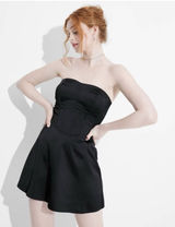 Wild Fable Womens Black Satin Strapless Corset Fit And Flare Mini Dress XS Photo 0