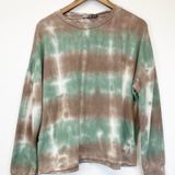 Lulus Womens M Iconic‎ Moves Tie Dye Sweatshirt Brown Green Slouchy Hippie USA Photo 0