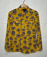 Banana Republic‎ Women’s Yellow Floral Long Sleeve Collared Shirt Size XS Photo 0