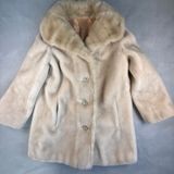 Sportowne Ultra Seal Faux Fur Coat Beige Jacket Women 10 Vintage Mobwife Photo 0