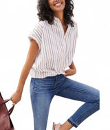 Madewell Central Shirt in Sadie Stripe- Size S Photo 0